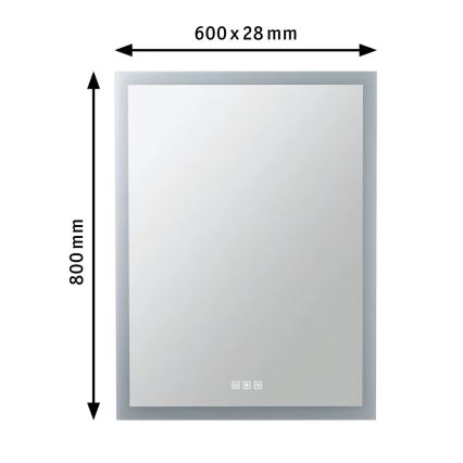 Paulmann 78951 - LED/22W IP44 Зеркало для ванной комнаты с подсветкой с регулированием яркости и подогревом 230V