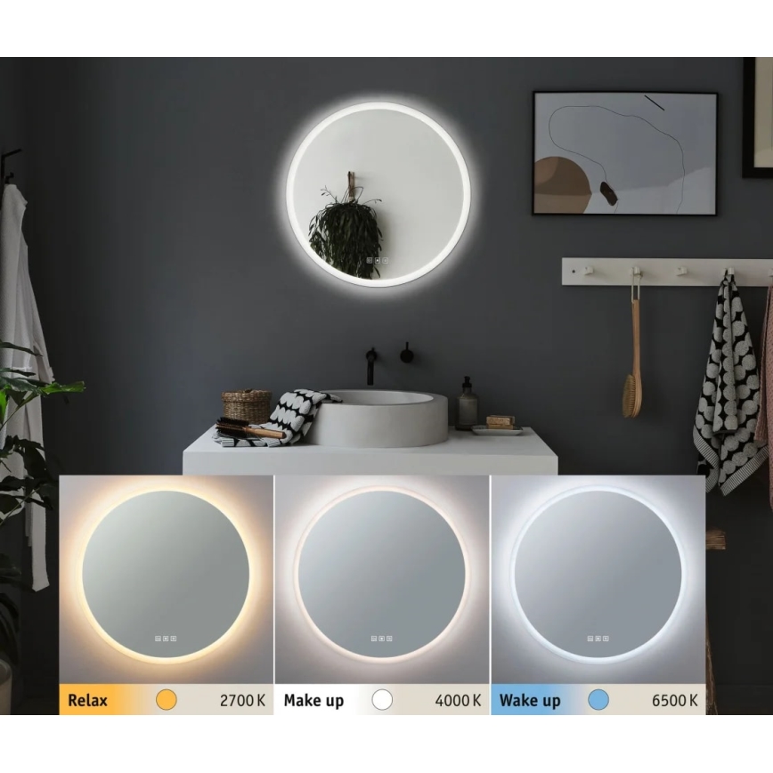 Paulmann 78952- LED/21W IP44 Дзеркало з регулюванням яскравості для ванної кімнати з підігрівом та із підсвіткою MIRA 230V