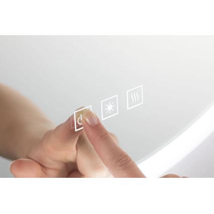 Paulmann 78952- LED/21W IP44 Дзеркало з регулюванням яскравості для ванної кімнати з підігрівом та із підсвіткою MIRA 230V