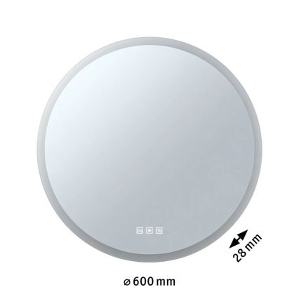 Paulmann 78952- LED/21W IP44 Дзеркало з регулюванням яскравості для ванної кімнати з підігрівом та із підсвіткою MIRA 230V
