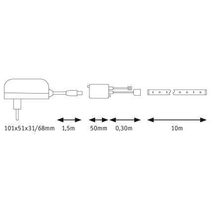 Paulmann 78979 - Светодиодная RGB/26W лента с регулированием яркости SIMPLED 7,5 м 230V + пульт ДУ