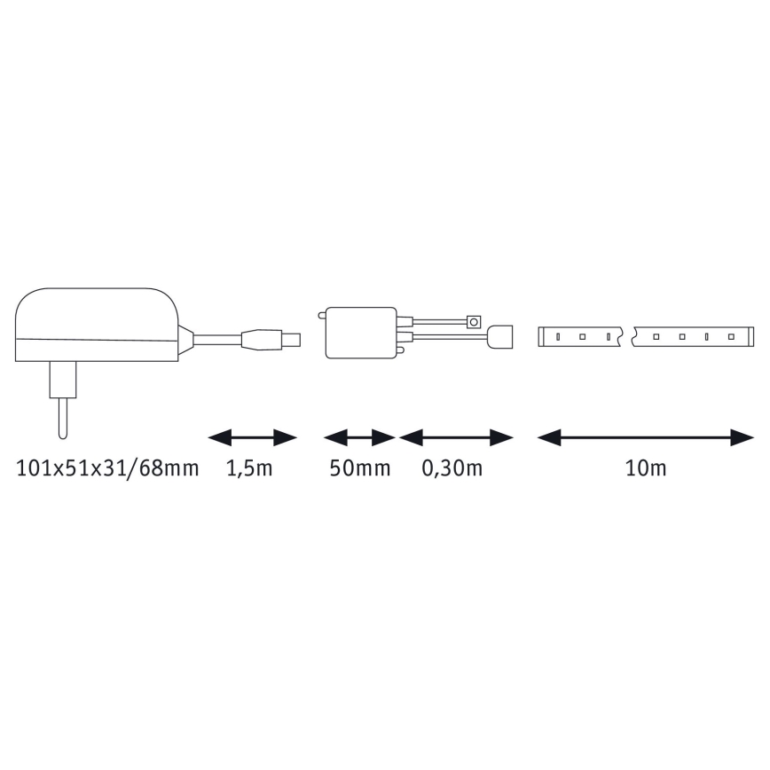 Paulmann 78979 - Светодиодная RGB/26W лента с регулированием яркости SIMPLED 7,5 м 230V + пульт ДУ