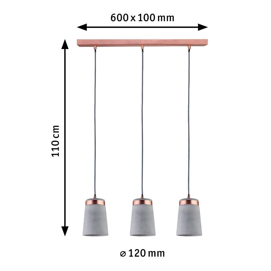 Paulmann 79626 - 3xE27/20W Підвісна люстра NEORDIC STIG 230V