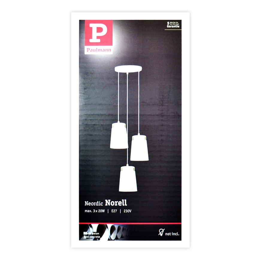 Paulmann 79627 - Підвісна люстра NORELL 3xE27/20W/230V