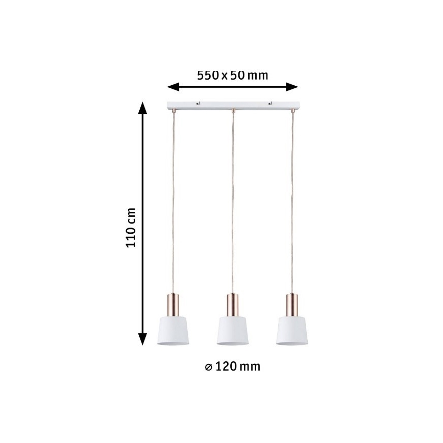 Paulmann 79657 - 3xE14/20W Підвісна люстра NEORDIC HALDAR 230V