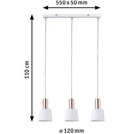 Paulmann 79657 - 3xE14/20W Подвесная люстра NEORDIC HALDAR 230V