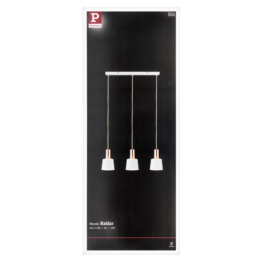 Paulmann 79657 - 3xE14/20W Подвесная люстра NEORDIC HALDAR 230V