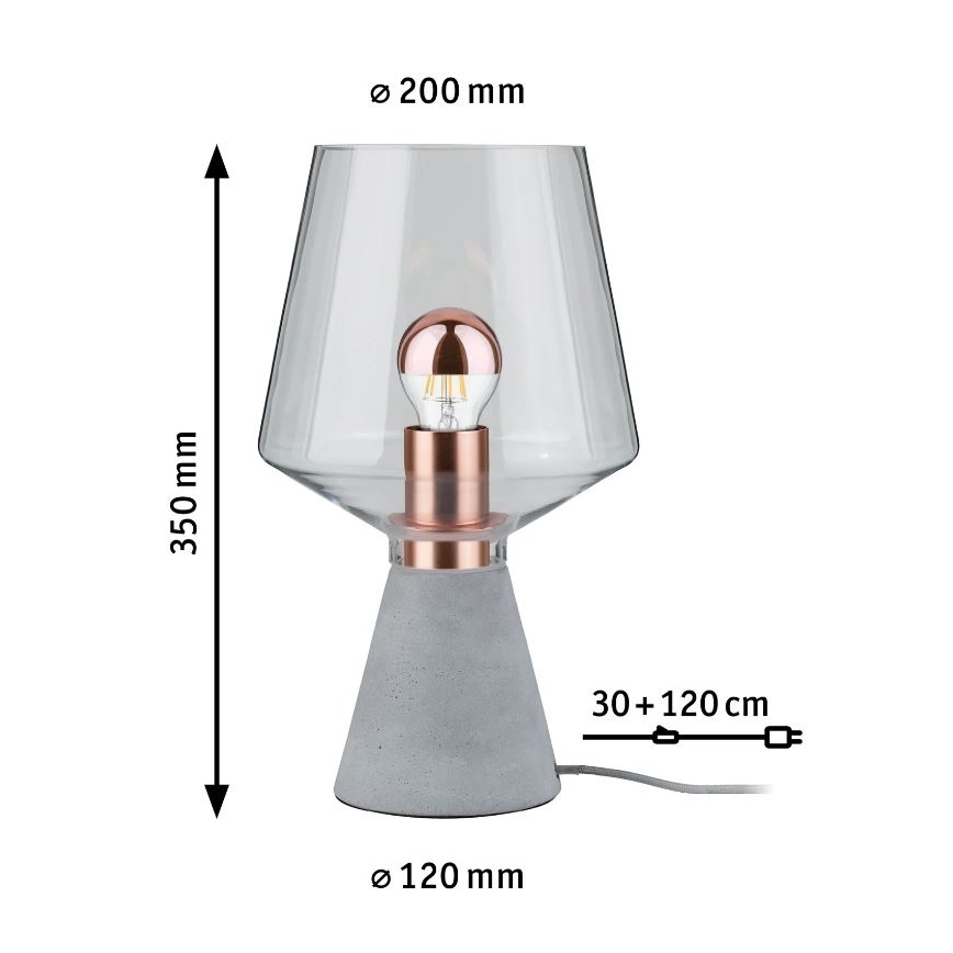 Paulmann 79665 - 1xE27/20W Настільна лампа NEORDIC YORIK 230V