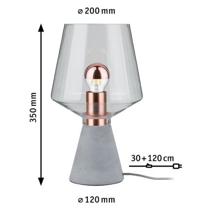 Paulmann 79665 - 1xE27/20W Настольная лампа NEORDIC YORIK 230V