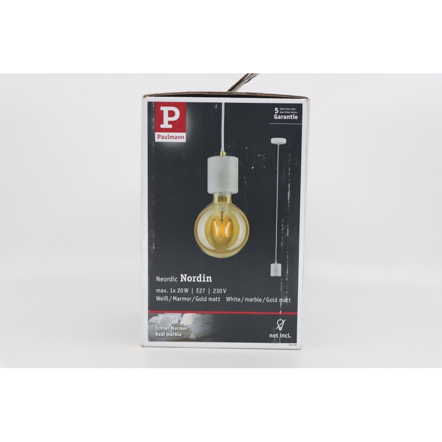 Paulmann 79750 - 1xE27/20W Подвесная люстра NORDIN 230V