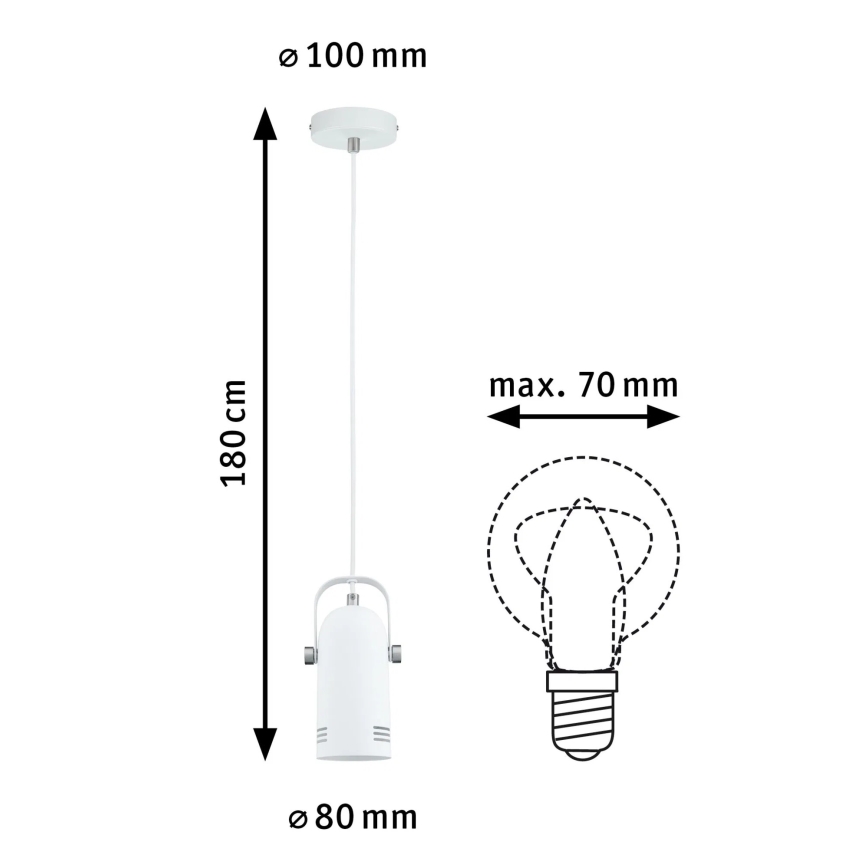 Paulmann 79767 - LED RGBW 1xE27/15W Подвесная люстра на тросе LAVEA 230V белая