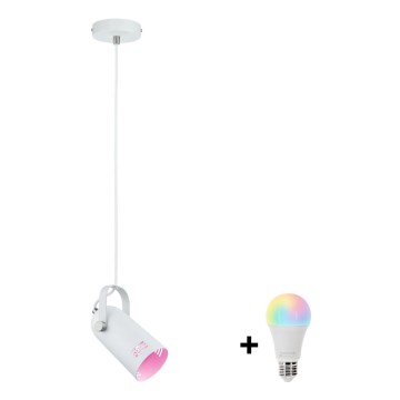 Paulmann 79767 - LED RGBW 1xE27/9W Підвісна люстра на тросі LAVEA 230V біла