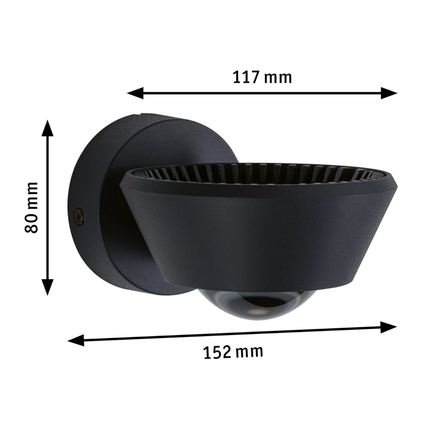 Paulmann 79769 - LED/9W IP44 Настенный светильник с регулированием яркости SABIK 230V