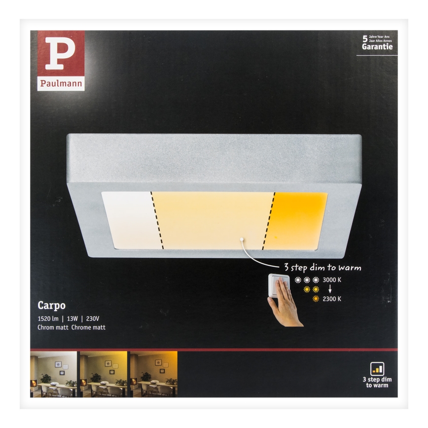 Paulmann 79794 - LED/13W Потолочный светильник CARPO 230V 2300/2500/3000K