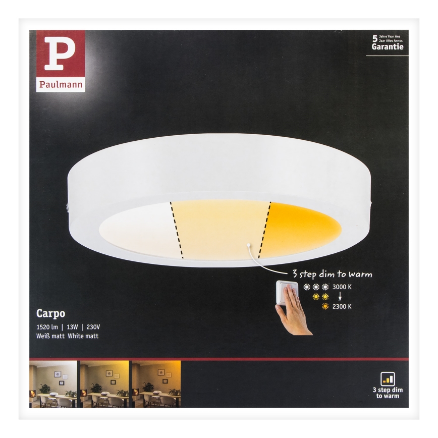 Paulmann 79795 - LED/13W Стельовий світильник CARPO 230V 2300/2500/3000K