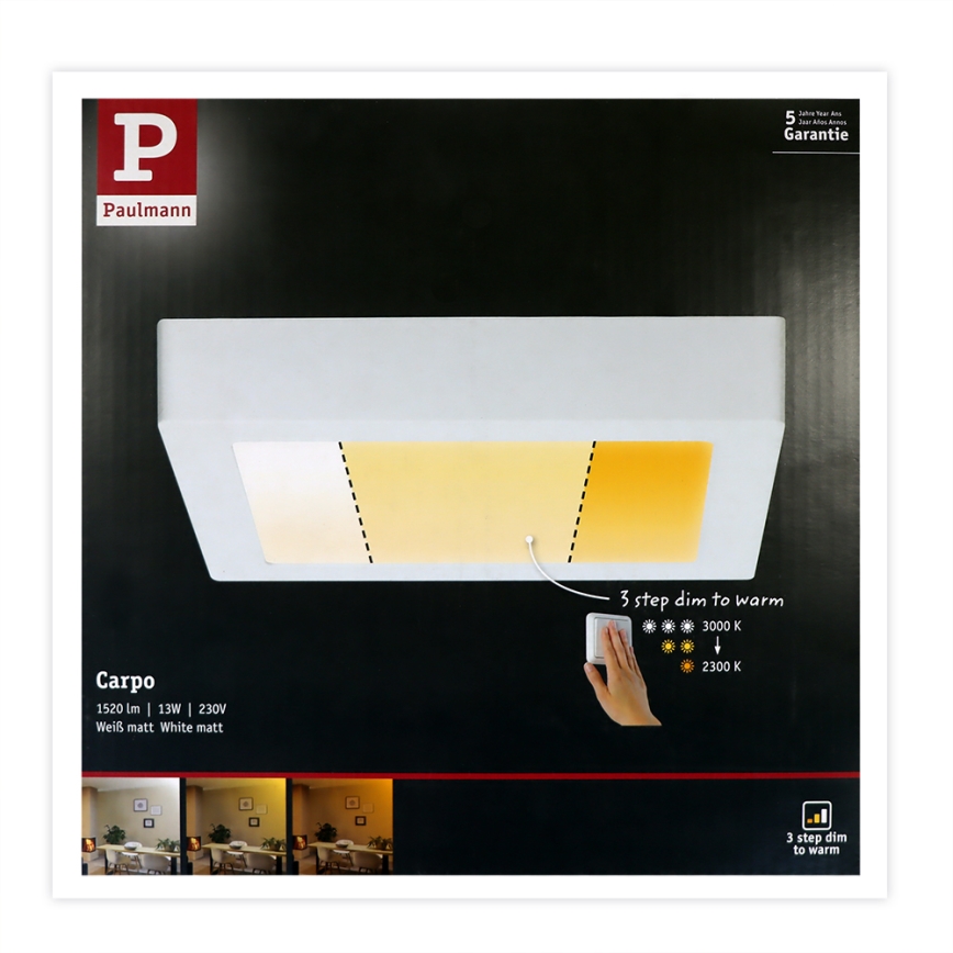 Paulmann 79796 - Потолочный светильник LED/13W CARPO 230V 2300-3000K