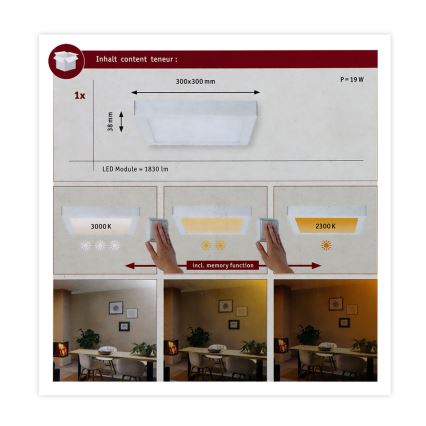 Paulmann 79801 - LED/13W Стельовий світильник CARPO 230V 2300/2500/3000K
