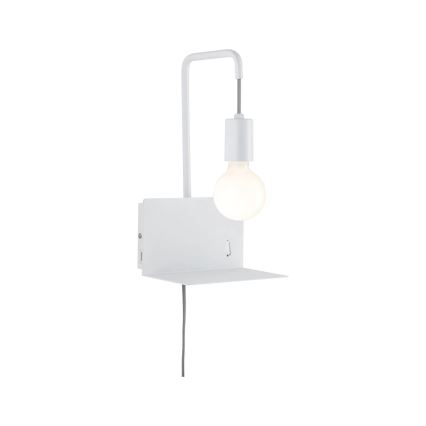 Paulmann 79812 - 1xE27/40W Настенный светильник с полкой и USB CALVANI 230V белый