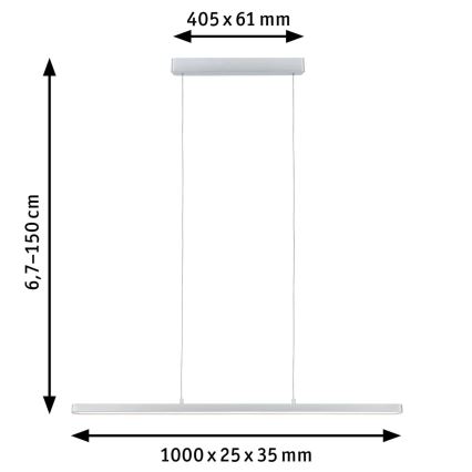 Paulmann 79902 - LED/43W Підвісна люстра з регулюванням яскравості SMART LENTO 230V 2700-6000K