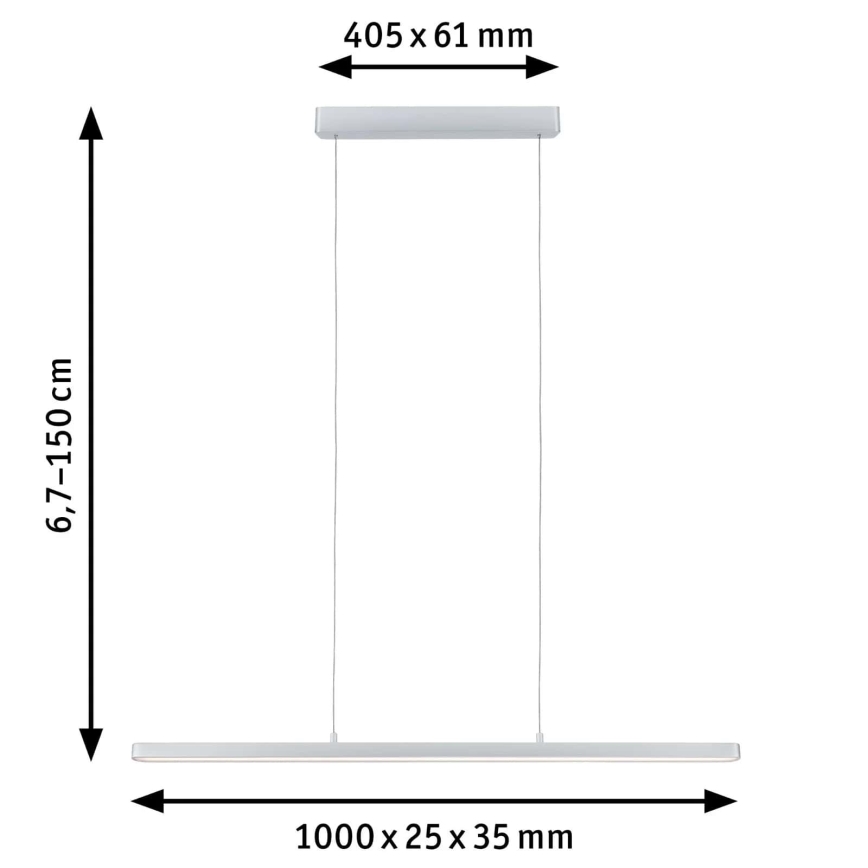 Paulmann 79902 - LED/43W Підвісна люстра з регулюванням яскравості SMART LENTO 230V 2700-6000K