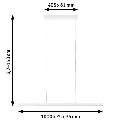 Paulmann 79903 - LED/43W Подвесная люстра с регулированием яркости SMART LENTO 230V 2700-6000K