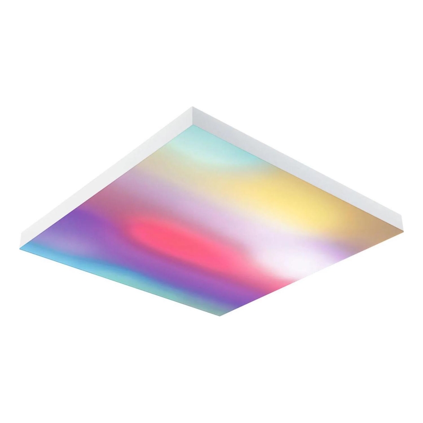 Paulmann 79910 - LED/31 Вт RGBW стельовий світильник LORIA з регулюванням яскравості 230 В 3000–6500 К 59,5×59,5 см білий + пульт дистанційного керування