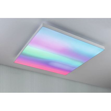 Paulmann 79910 - LED/31 Вт RGBW стельовий світильник LORIA з регулюванням яскравості 230 В 3000–6500 К 59,5×59,5 см білий + пульт дистанційного керування
