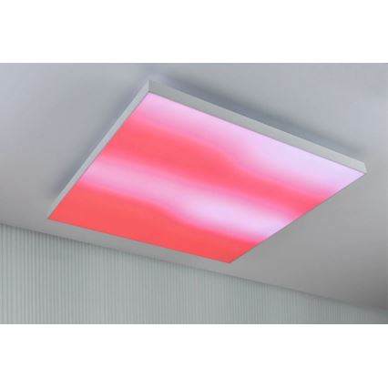 Paulmann 79910 - LED/31 Вт RGBW стельовий світильник LORIA з регулюванням яскравості 230 В 3000–6500 К 59,5×59,5 см білий + пульт дистанційного керування
