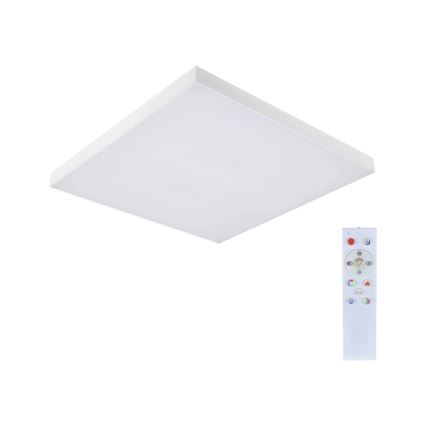 Paulmann 79910 - LED/31 Вт RGBW стельовий світильник LORIA з регулюванням яскравості 230 В 3000–6500 К 59,5×59,5 см білий + пульт дистанційного керування