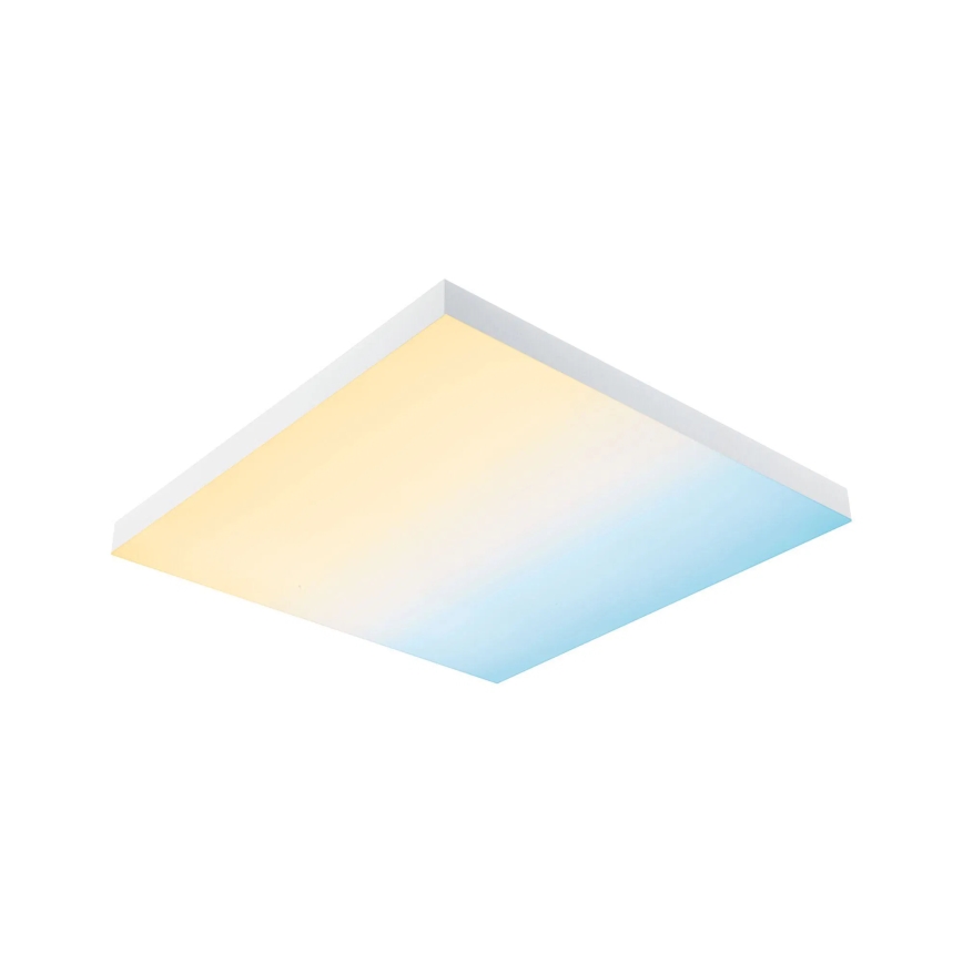 Paulmann 79910 - LED/31 Вт RGBW стельовий світильник LORIA з регулюванням яскравості 230 В 3000–6500 К 59,5×59,5 см білий + пульт дистанційного керування