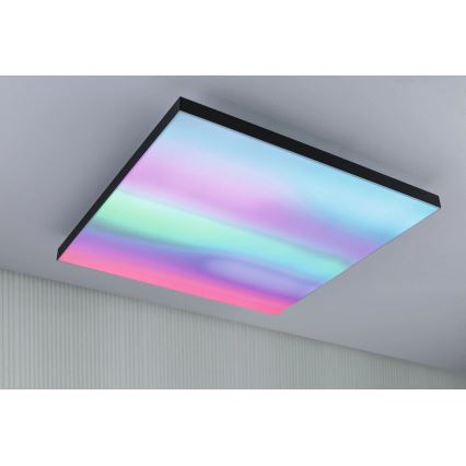 Paulmann 79913 - LED/31W RGBW Диммируемый потолочный светильник LORIA 230V 3000-6500K 59,5x59,5 cm черный + пульт дистанционного управления