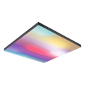 Paulmann 79913 - LED/31W RGBW затемнюваний стельовий світильник LORIA 230V 3000-6500K 59,5x59,5 cm чорний + пульт дистанційного керування