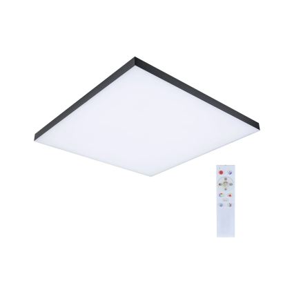Paulmann 79913 - LED/31W RGBW затемнюваний стельовий світильник LORIA 230V 3000-6500K 59,5x59,5 cm чорний + пульт дистанційного керування