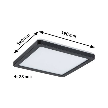 Paulmann 79920 - LED-панель ATRIA 11,2 Вт, затемнювана, 230 В, 3000 К, 19x19 см, чорна