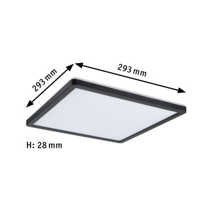 Paulmann 79921 - диммируемая светодиодная панель ATRIA LED/16 Вт 230 В 3000 К 29,3x29,3 см черная