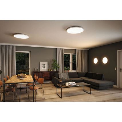 Paulmann 79929 - LED/22W RGBW стельний світильник LORIA з регульованою яскравістю 230V діаметр 40 см білий