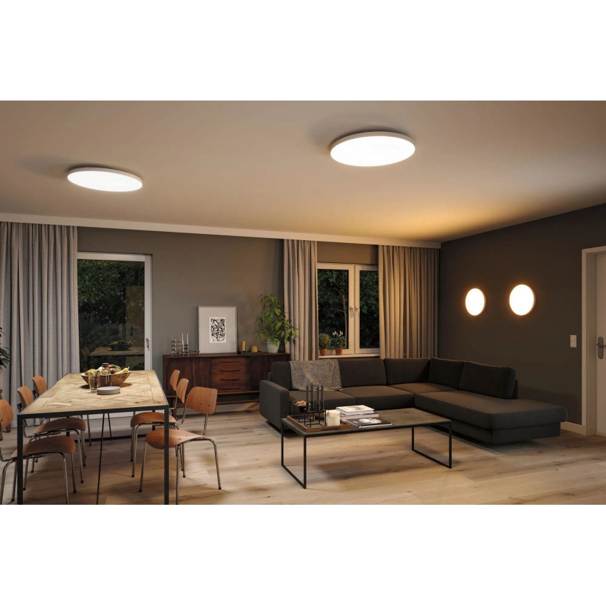 Paulmann 79929 - LED/22W RGBW стельний світильник LORIA з регульованою яскравістю 230V діаметр 40 см білий
