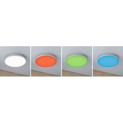 Paulmann 79929 - LED/22W RGBW стельний світильник LORIA з регульованою яскравістю 230V діаметр 40 см білий