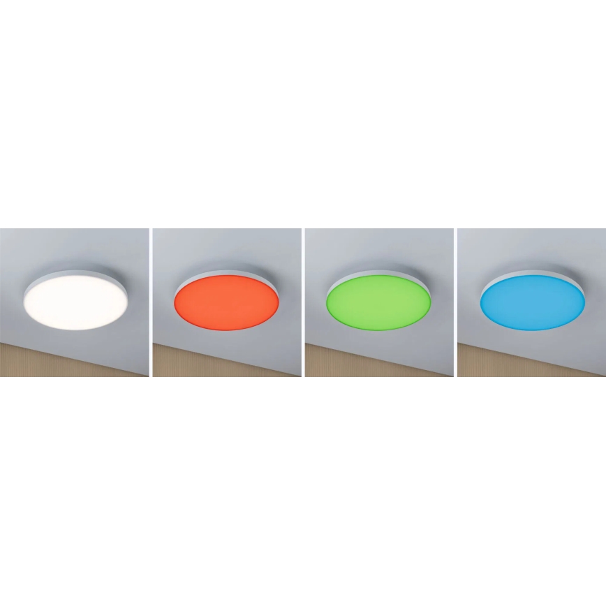 Paulmann 79929 - LED/22W RGBW стельний світильник LORIA з регульованою яскравістю 230V діаметр 40 см білий