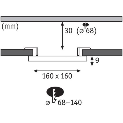 Paulmann 79954 - LED/12W IP44 вбудований точковий світильник для ванної кімнати з регулюванням яскравості VARIFIT 230V