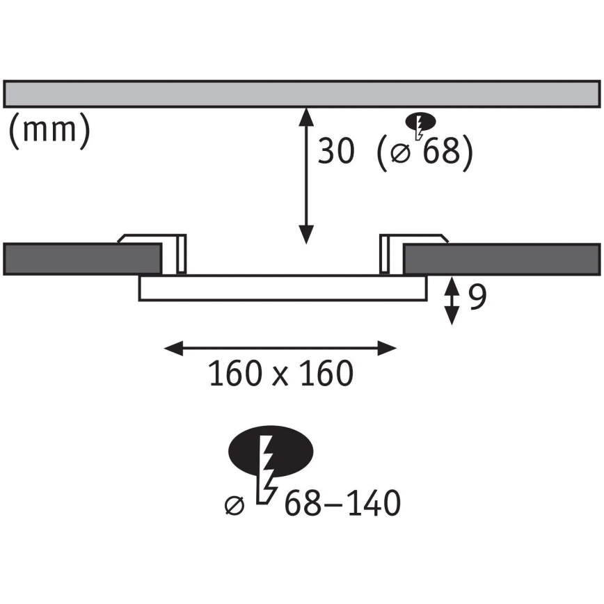 Paulmann 79954 - LED/12W IP44 вбудований точковий світильник для ванної кімнати з регулюванням яскравості VARIFIT 230V