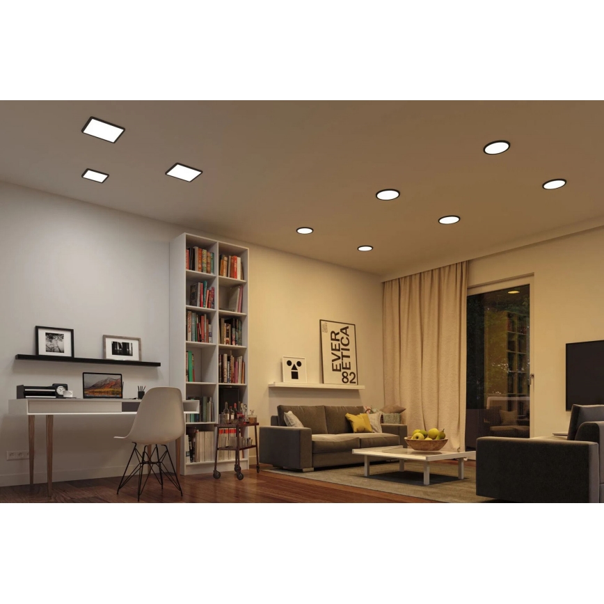 Paulmann 79967 - Встраиваемый потолочный светильник для ванной AREO, LED 16 Вт, IP44, диммируемый, 230 В, 23x23 см, черный