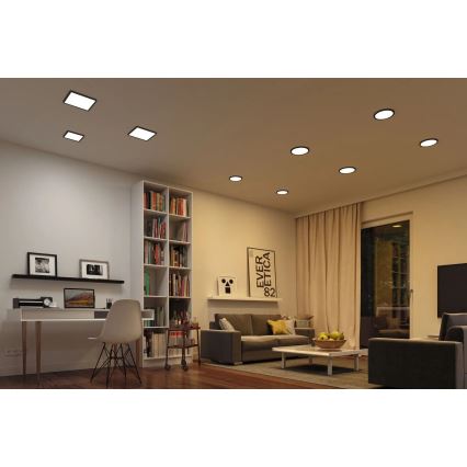 Paulmann 79967 - LED/16 Вт IP44 з регулюванням яскравості вбудований стельовий світильник для ванної кімнати AREO 230 В 23x23 см чорний