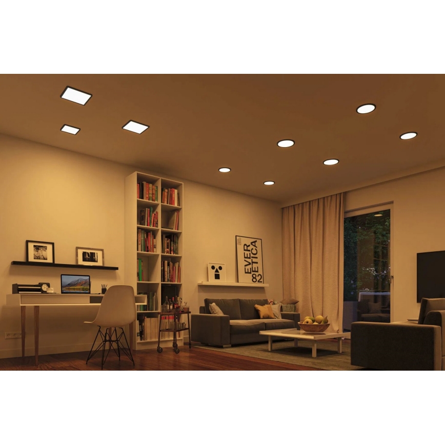 Paulmann 79967 - LED/16 Вт IP44 з регулюванням яскравості вбудований стельовий світильник для ванної кімнати AREO 230 В 23x23 см чорний