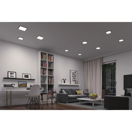 Paulmann 79967 - LED/16 Вт IP44 з регулюванням яскравості вбудований стельовий світильник для ванної кімнати AREO 230 В 23x23 см чорний