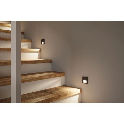 Paulmann 80001 - LED/1W Лестничный светильник TSARO 230V Follow/черный