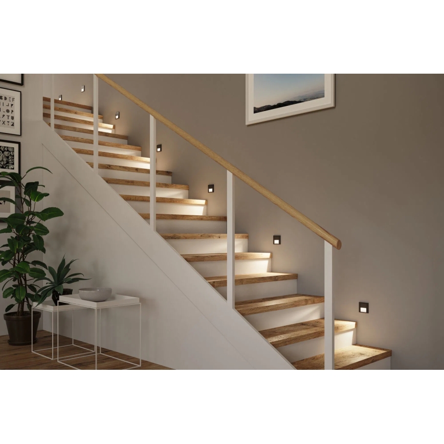 Paulmann 80001 - LED/1W Сходовий світильник TSARO 230V Follow/чорний