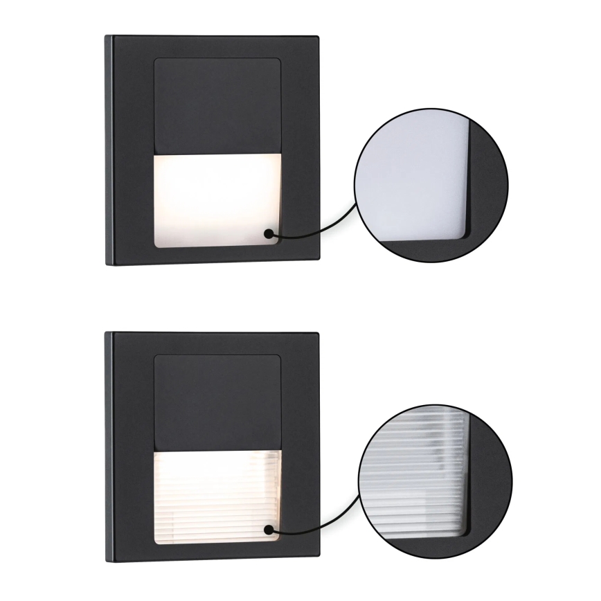 Paulmann 80001 - LED/1W Сходовий світильник TSARO 230V Follow/чорний