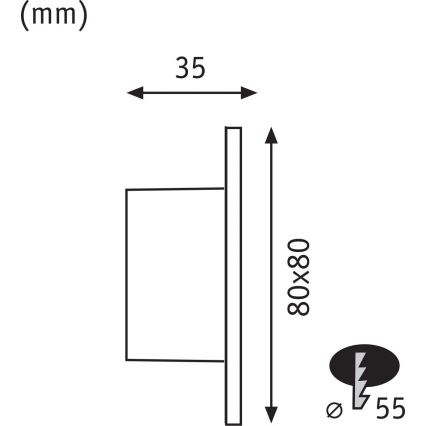 Paulmann 80001 - LED/1W Світильник для сходів TSARO 230В Follow/чорний