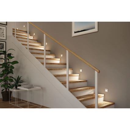 Paulmann 80002 - LED/1W Сходовий світильник з датчиком TSARO 230V Lead/білий